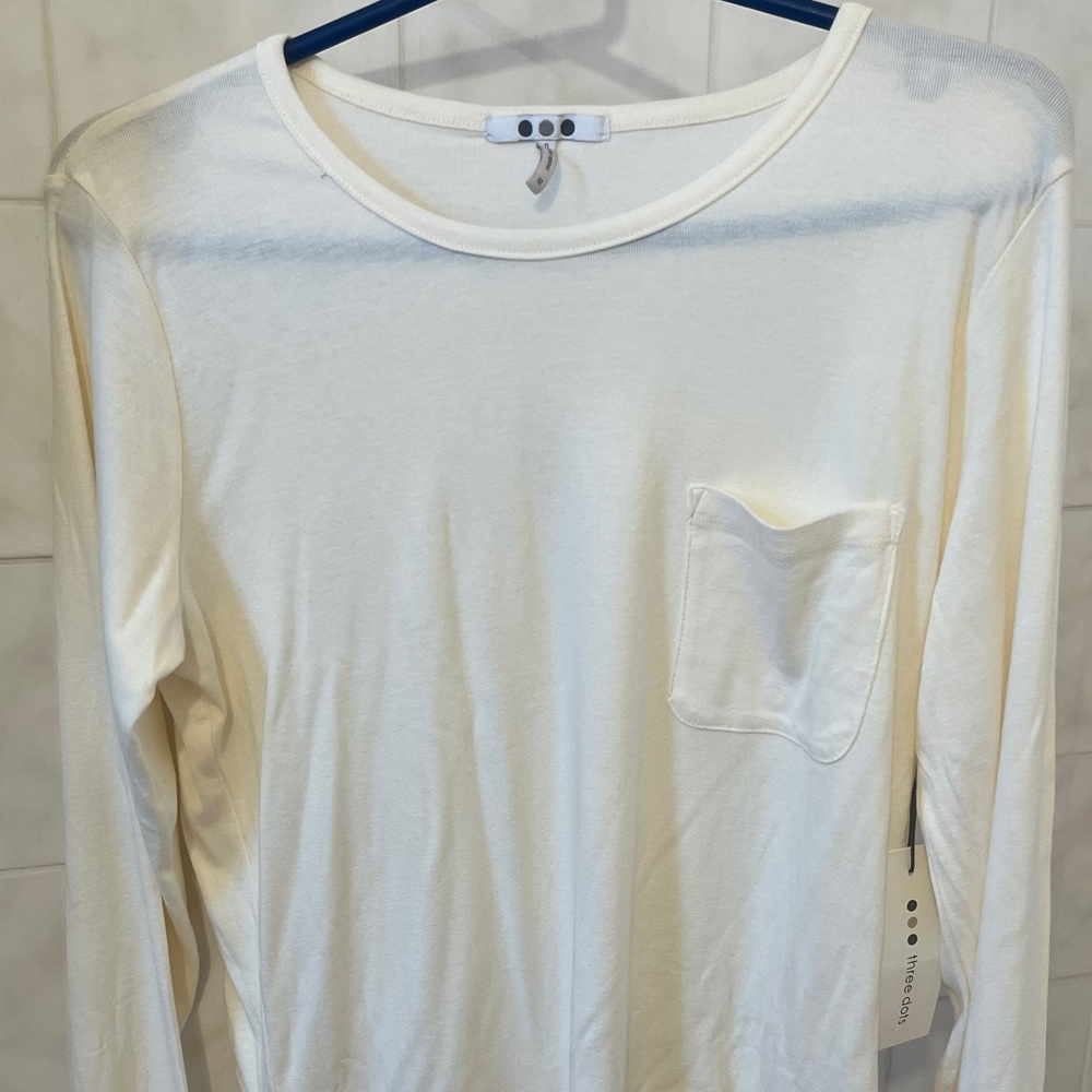 NWT Three Dots women’s butter yellow top in size medium